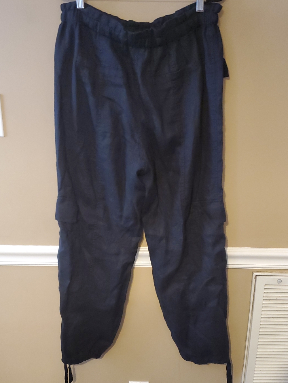 MAGASCHONI Linen Cargo Pants In Black Size L - Picture 3 of 9